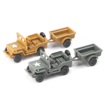 1:72 WW II Willys Jeep Miniatuurne Mudel Sõjalise Sõiduki Assamblee MAASTUR Mudeli Lapsed Mänguasja Auto