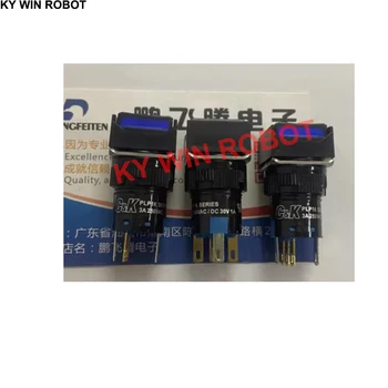 1TK/PALJU PLP16 ruut 5-pin surunupp-lüliti self-locking sinise LED PLP1624SQ7SE6 16MM power nuppu 3A250V