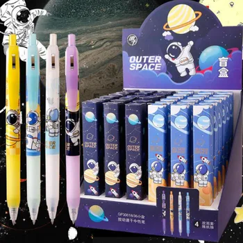 36 tk/palju Kawaii Astronaut Geeli Pliiats Armas 0,5 mm must Tint Allkiri Pliiatsid Reklaam Kingitus Kirjatarvete koolitarbed