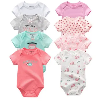 8 stks beebi nieuwe kombekas 2019 pasgeboren mannelijke beebi vrouwelijke beebi korte mouwen een stuk kleding babykleding producten