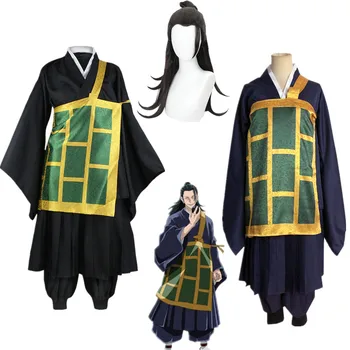 Anime Jujutsu Kaisen Geto Suguru Cosplay Kostüüm Kimono Must Sinine Jaapani Ühtne Halloween Jõulupidu Riided