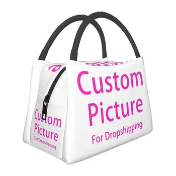 Custom Foto Logo Lunch Box Naiste jaoks Kohandatud DIY Prindi Termilise Külmik Toidu Isoleeritud Lõuna Kott Resuable Piknik Tassima Kotid