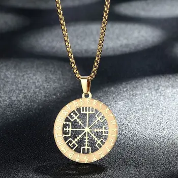 Disain Rune Kompass Ripats Sünnipäeva Kingitused Roostevabast Terasest Kampsun Meeste Kett Kaelakee Korea Stiilis Kaelakee Mood Ehteid