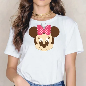 Disney Cartoon Prindi Naiste T-Särk Kvaliteetse Valge Minni Hiirt, Pea Kaelakee Seeria Naiste Lühikesed Varrukad Vabaaja Stiil Väljas
