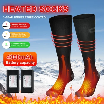 Elektrilised Soojendusega Sokid koos Portable Power Bank Reguleeritav 3 Temperatuuri Seaded Küte Sokid Unisex Talvel Väljas Reisi
