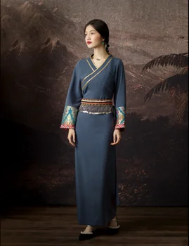 Hiina Stiilis Naiste Tiibeti Kleit Vintage Hanfu Vana Stiili Pikk Kleit
