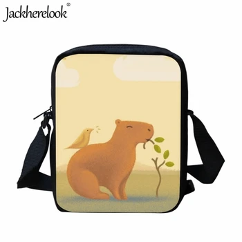 Jackherelook Capybara Cartoon Muster Prindi Crossbody Kotid Lastele Vabaaja Reisi Shopping õlakott koolilõuna Kott Bookbag