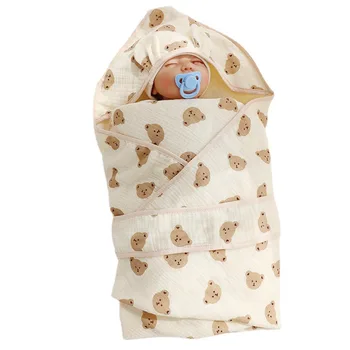 Kevad suvi sügis baby infant asjade nelja-kiht profileeritud beebi kott, tekk katab tekk puuvillane ažuurne riie tarne tuba hoidke tekk