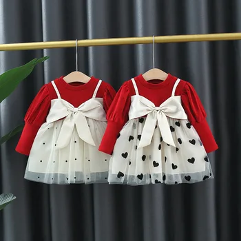 Kevadel ja sügisel vastsündinud beebi riided beebi sünnipäeva printsess kleit tüdruk imikurõivad vibu kleit 0-3 aastat vana