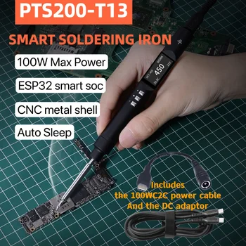 [Kit with Power Cable] TOOLTOP PTS200 T13 100W ESP32 PD3.0 Smart jootekolb Avatud Lähtekoodiga kooskõlas T12 TS101 PINE64