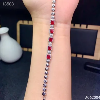 KJJEAXCMY Trahvi Ehteid 925 Sterling Hõbe inkrusteeritud ruby gemstone naiste käsi käevõru elegantne toetada avastamine