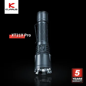Klarus XT21X Pro Taktikaline LED Taskulamp, 4400 Luumenit, 21700 5000mAh Akut, Dual Lüliti, Telkimine, enesekaitseks