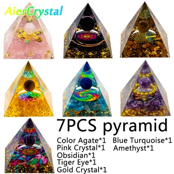 Kvarts Energia Püramiid Orgonite Reiki Looduslik Ametüst Tervendav Kristallid Tšakra Vahend Kaunistused Vaik Kivi Käsitöö Lapsed Kingitus Püramiid
