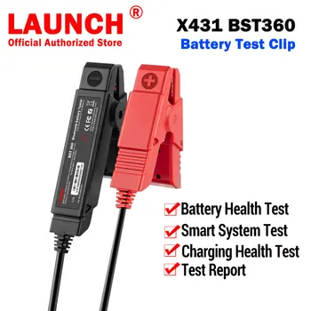 LAUNCH X431 BST360 Smart Battery Tester Clip Diagnostika-6V-12V 2000CCA Pinge Auto Aku Scannner tööd X431 V/V+/PRO/Telefon