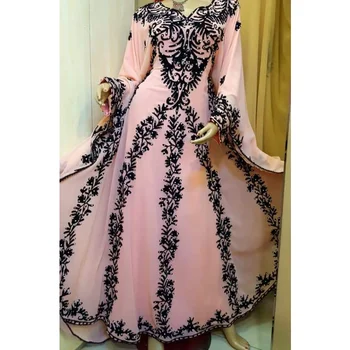 Maroko Dubai Kaftans Pärlitest Tikitud Kleit Aafrika Kleidid Farasha Abaya Kleit 52 cm