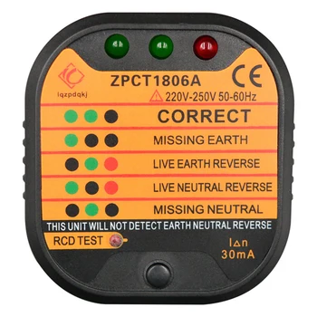 Professionaalne Pistikupesa Tester Pro Pinge Test RCD 30 ma Socket Detektor EU Pistik Ground Zero Line Pistiku Polaarsus Etapi Kontrolli Vahend