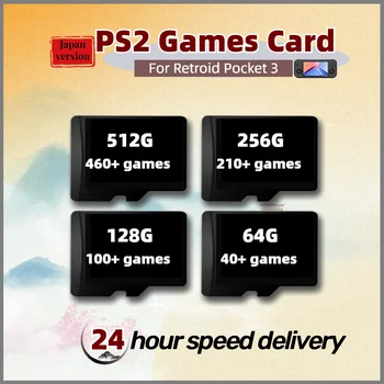 PS2 Mängud Kaardi Jaoks Retroid Tasku 3 Pluss Klapp Jaapan Versioon TF Kast Kohandatud Mälu Retro512G 460+ 256G 210+ 128G 100+ 64G 40+