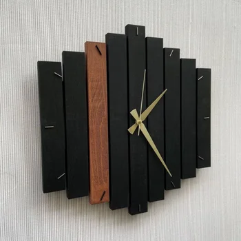 Puit Arenenud Kella Magamistuba Gold Black Metal Põhjamaade Kella Disain Minimalistlik Reloj De Viilutatud Para Sala Kodu Sisustamiseks