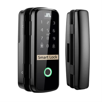 RL-G118 Pooljuht Sõrmejälje Smart Lukud Touch Klaviatuur puldiga Klaas Ukse Lukk IC-kaardi kontrollida