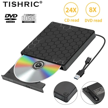TISHRIC Välise CD-DVD-RW Optiline seade USB 3.0 C-Tüüpi Lugeja Mängija DVD Writer Super Drive Sülearvuti Lauaarvuti