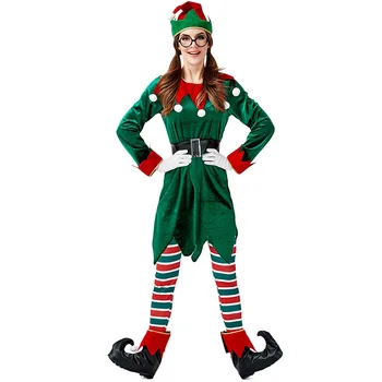Uue Jõulud Elf kleit Euroopa ja Ameerika Ühendriikide cosplay show kostüüm täiskasvanud roheline sobiks roheline goblins