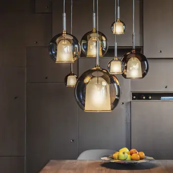 Uus Moodne Klaasist LED Peatamise Ripats Tuli Köök Saar elutuba Hall Sise-Decor Rippus Lamp Inventar Läige