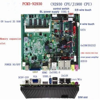 Uus N2930 J1900 CPU 4*USB 2.0 & 2*SATA port Tööstus Emaplaadi