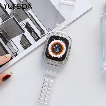 YUFEIDA 44/45mm 49mm Läbipaistev TPU Rihm Apple Watch Seeria Ultra8/7se 654 Juhul+Rihma Iwatch Pehme Läbipaistev Käevõru