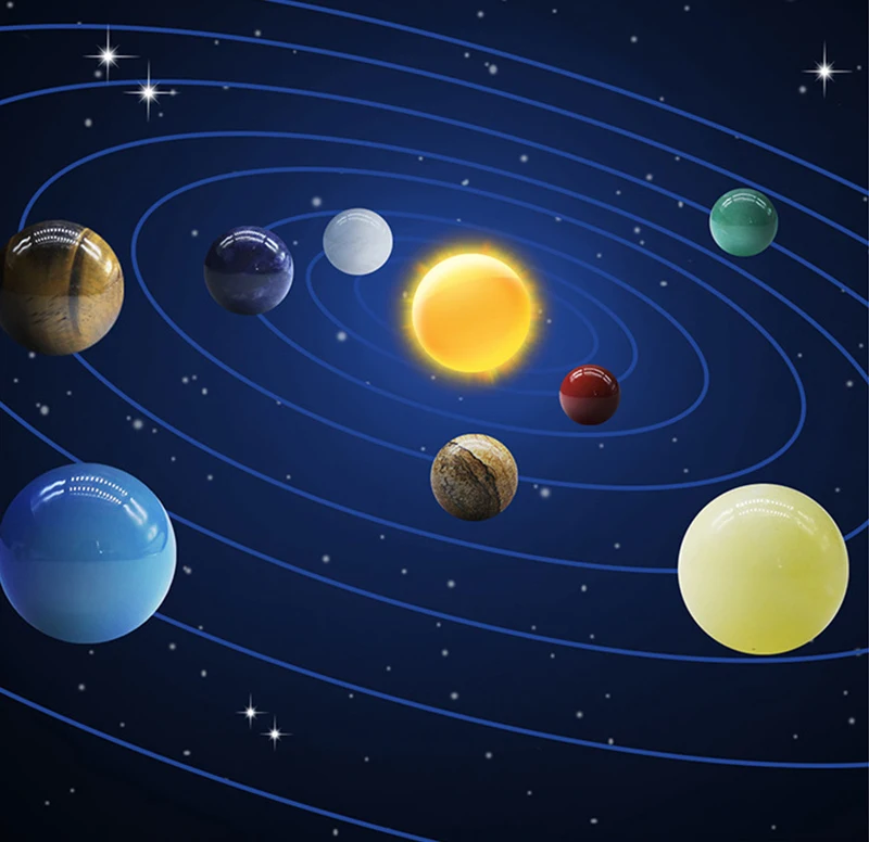 mood Looduslik Kristall 8 Planeedi Palli Päikese-Sun System Rock Kvarts Kivi Tervendavat Reiki Chakra Energia Kera Galaxy Mudel Maailmas