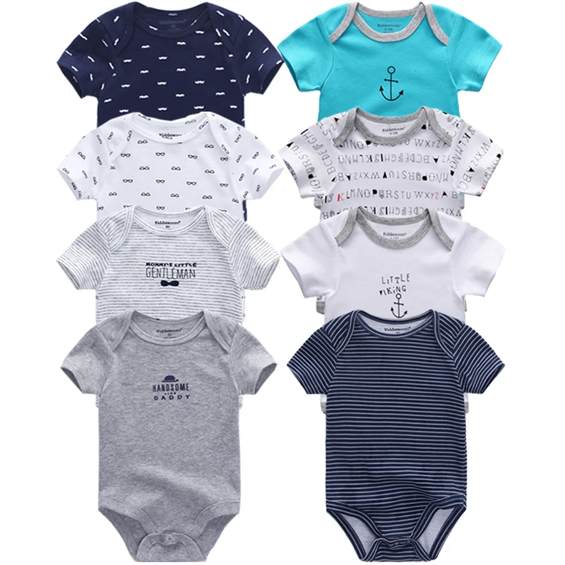 8 stks beebi nieuwe kombekas 2019 pasgeboren mannelijke beebi vrouwelijke beebi korte mouwen een stuk kleding babykleding producten