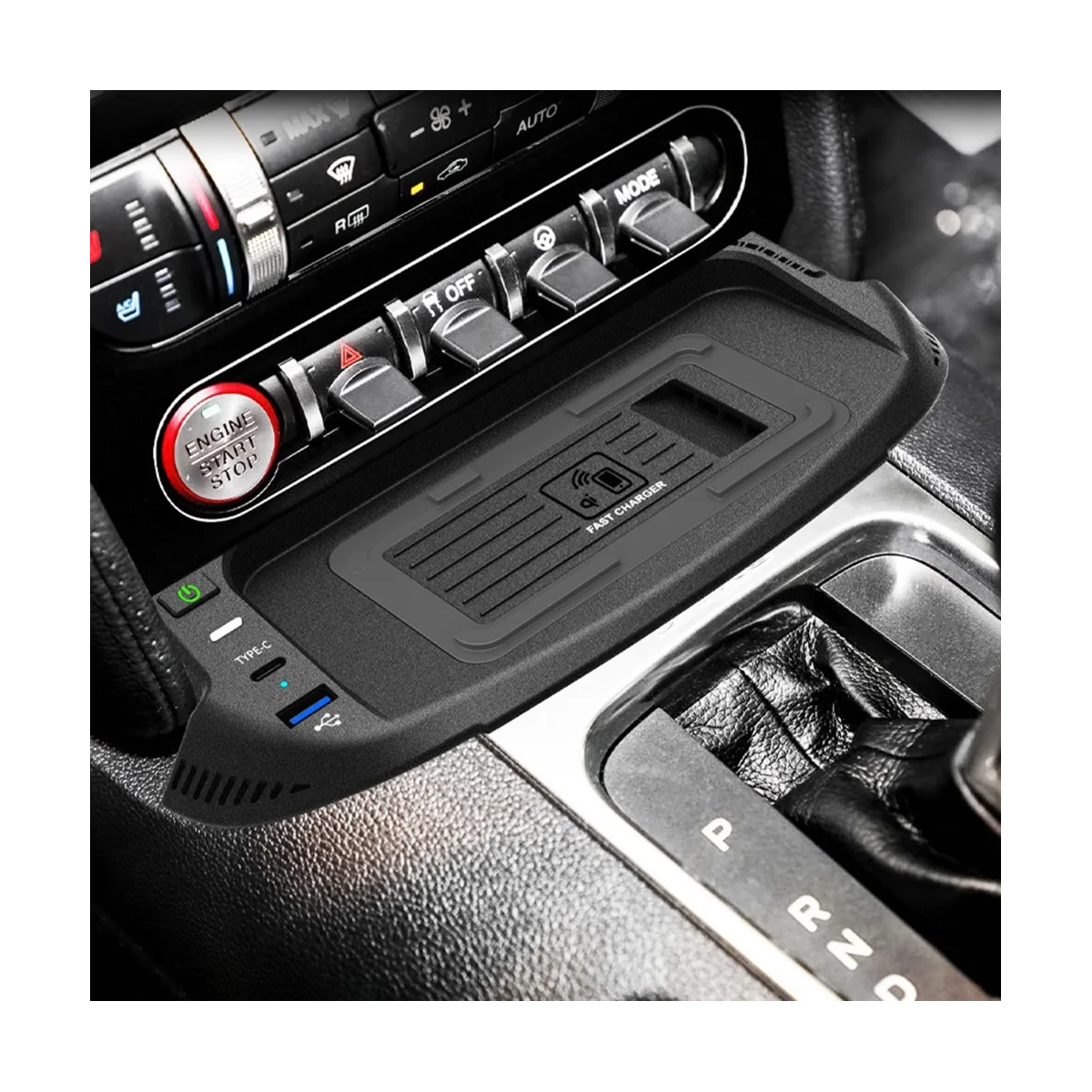 15W Auto Traadita Laadimise QI Telefoni Laadija Kiire Laadija Laadimise Paneel Pad Ford Mustang 2015-2021